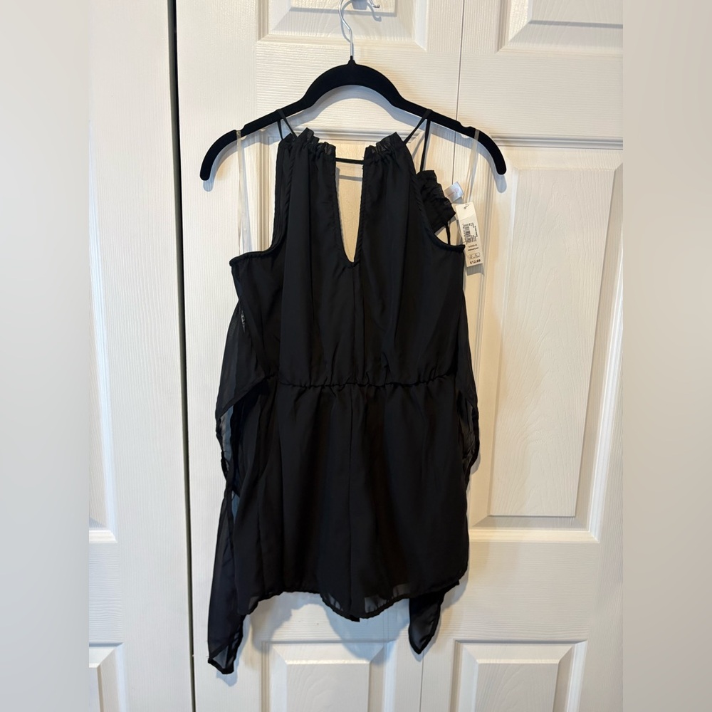 Elegant Black Tie Front Romper